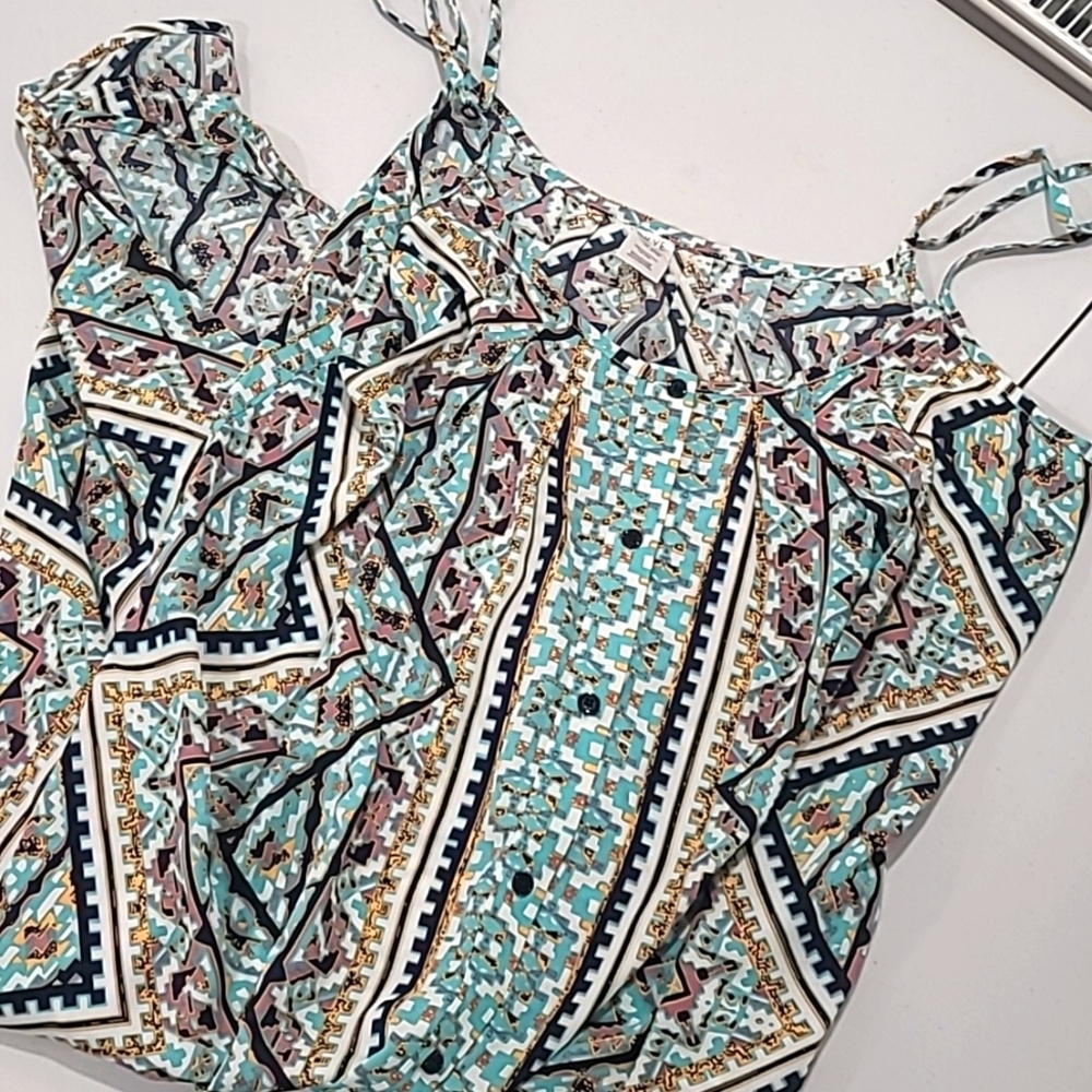 #46 SKYE Button Up Beach Dress XL
